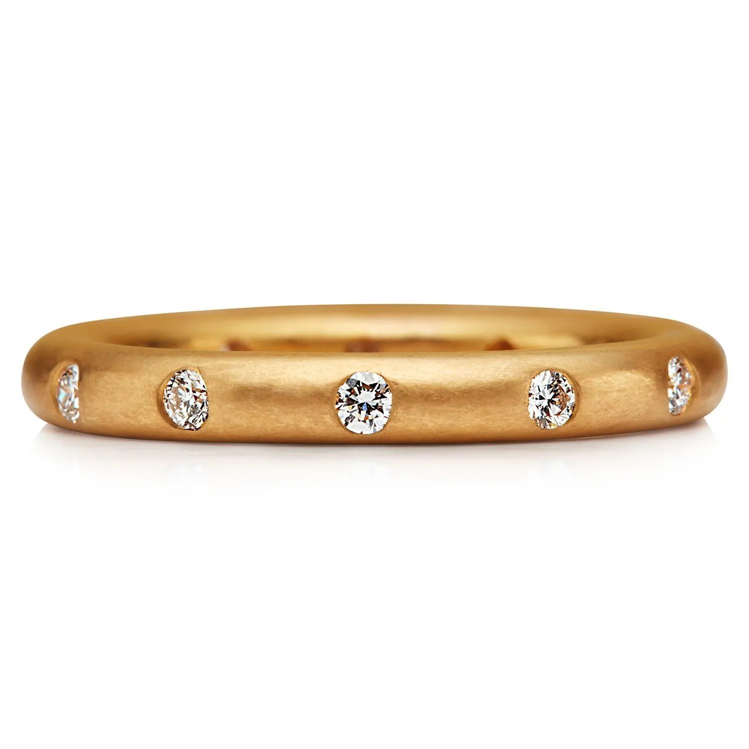 Hoopstock "Round" Evenly Spaced Diamond Band in 22K Apricot Gold- 3mm