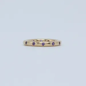 Hoopstock "Round" Evenly Spaced Purple Sapphire Band in 20K Peach Gold- 3mm