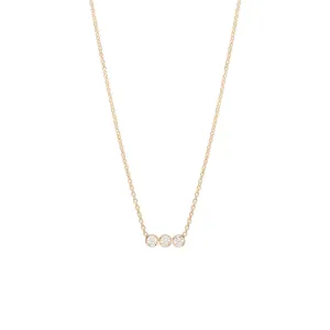 Horizontal Bezel Diamond Necklace