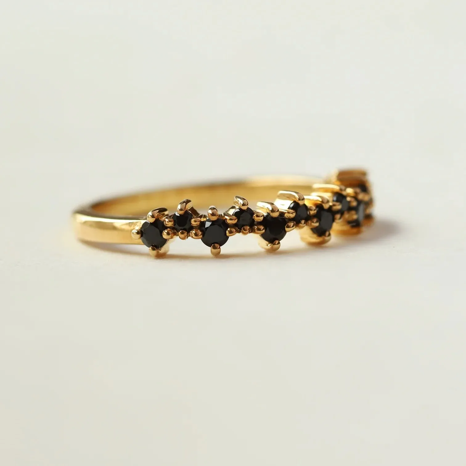 Ines Black Spinel Stacking Ring