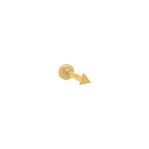 Itty Bitty Flat Triangle Threaded Stud Earring 14K