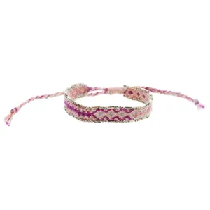 Jane Marie Kids Magenta, Peach, Coral Woven Band With Gold Accent Edge Bracelet