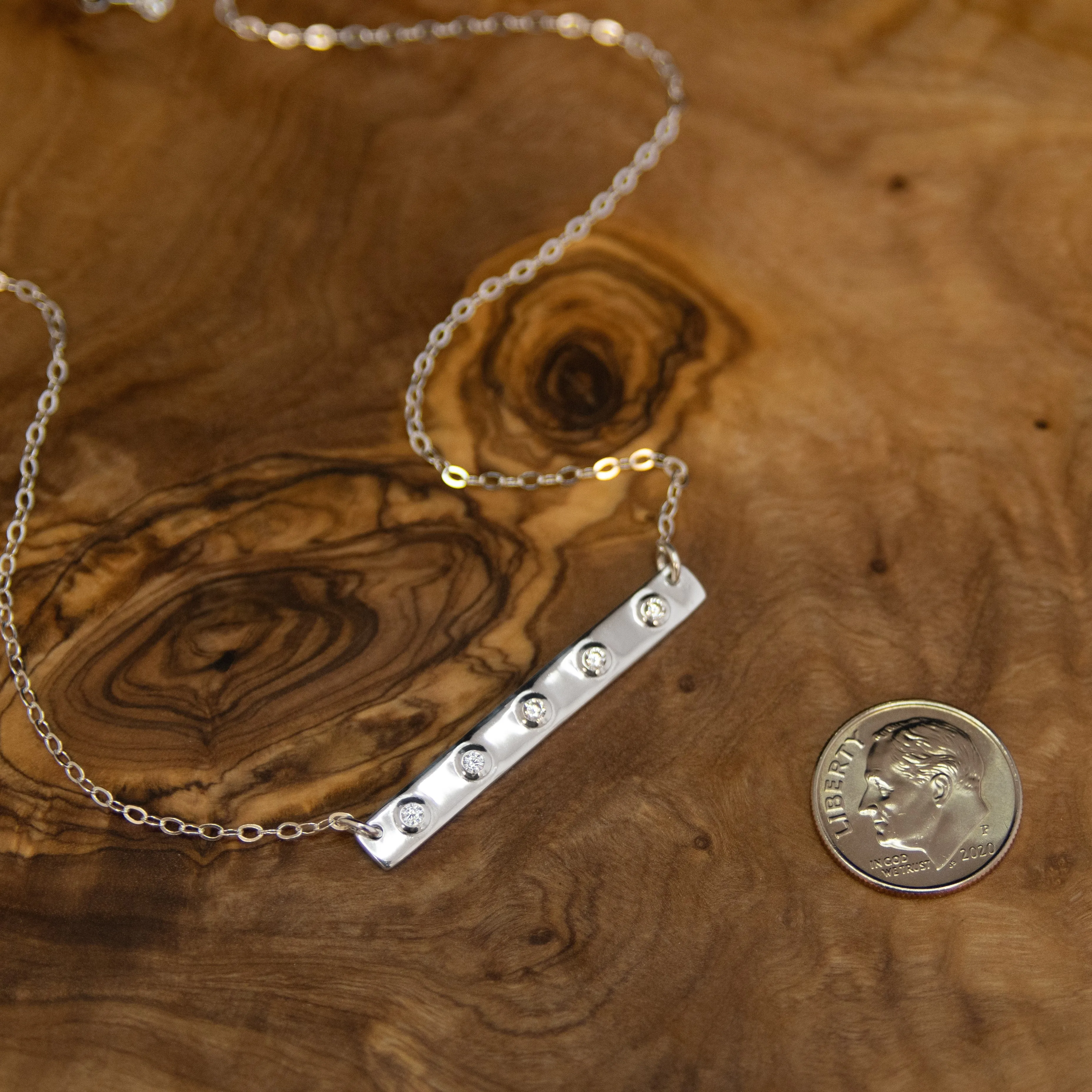 jenny five cz bar necklace • happy 50th birthday