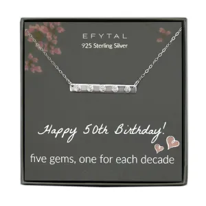 jenny five cz bar necklace • happy 50th birthday