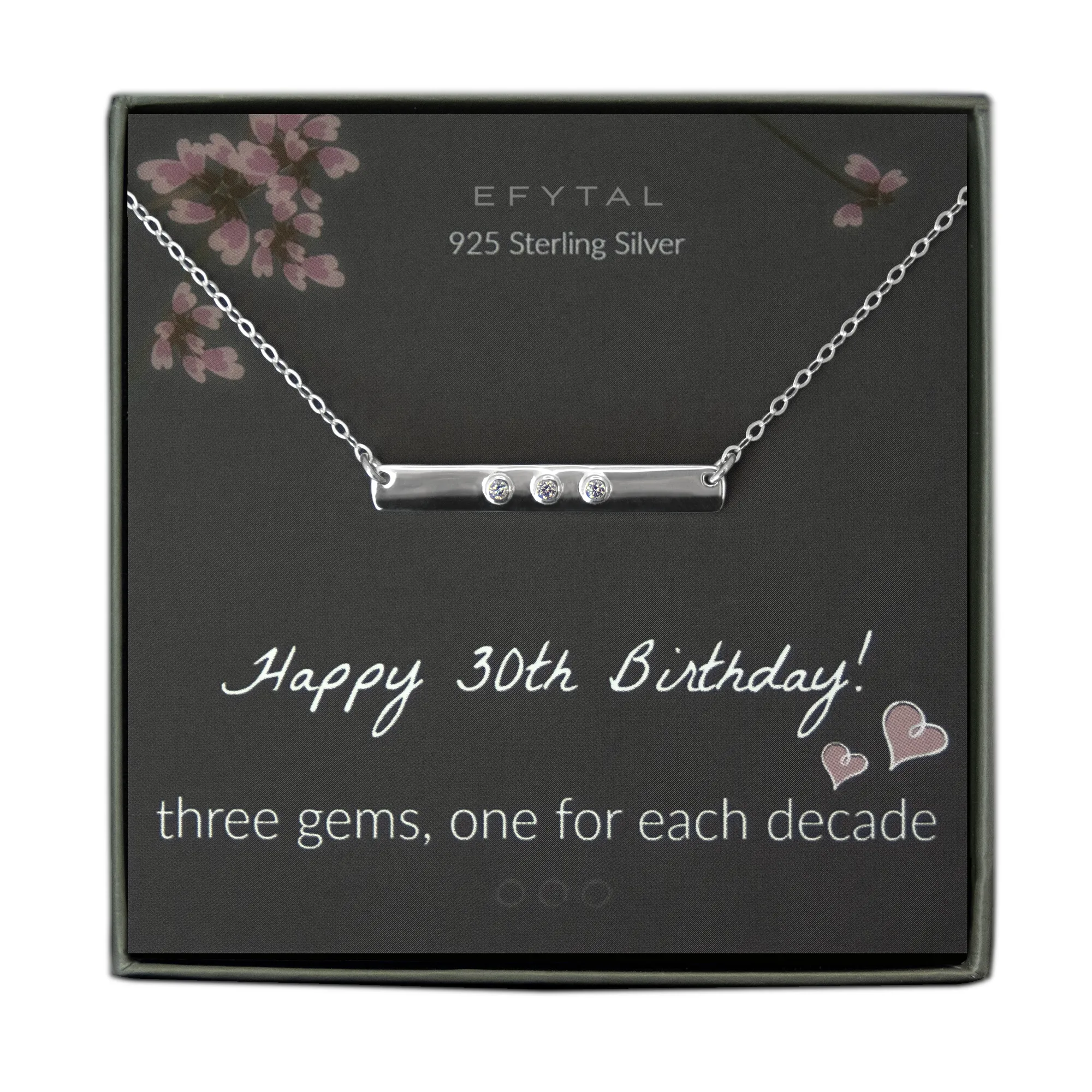 jenny three cz bar necklace  •  happy 30th birthday