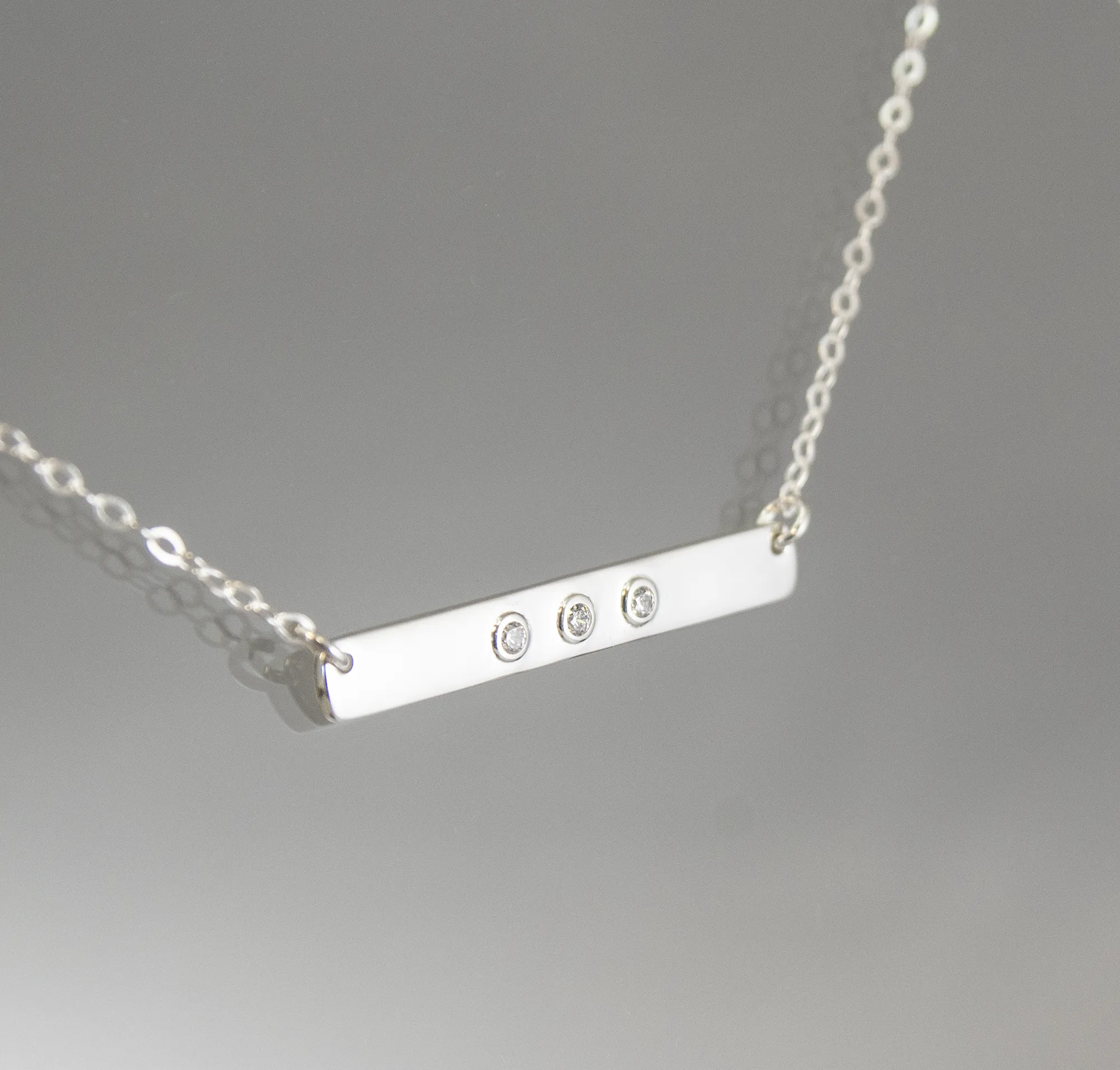 jenny three cz bar necklace  •  happy 30th birthday