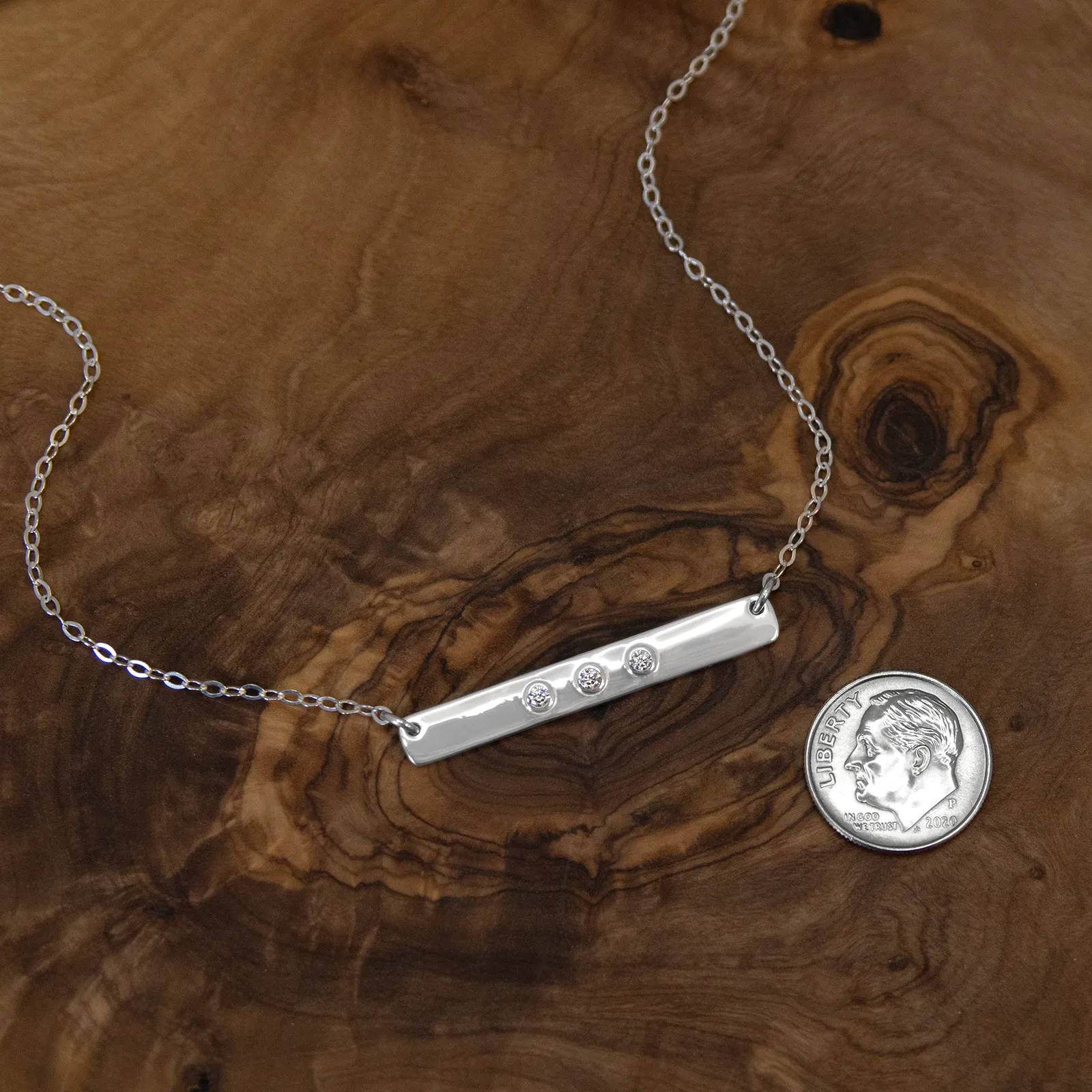 jenny three cz bar necklace  •  happy 30th birthday