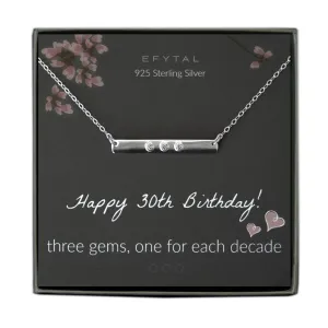 jenny three cz bar necklace  •  happy 30th birthday