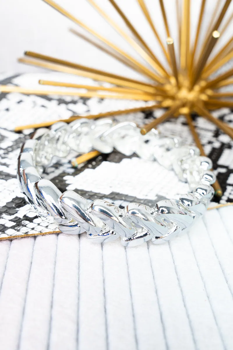 Johanna Silvertone Bubble Stretch Bracelet