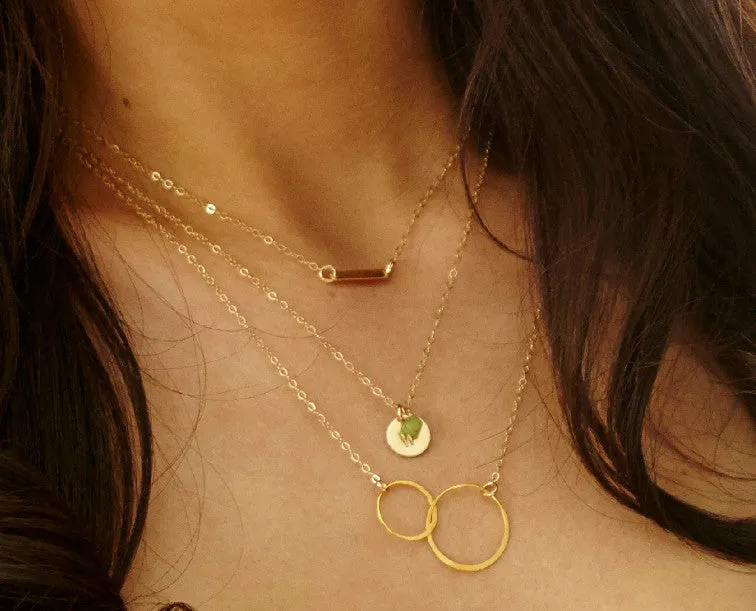 josie connected ring necklace, goldtone