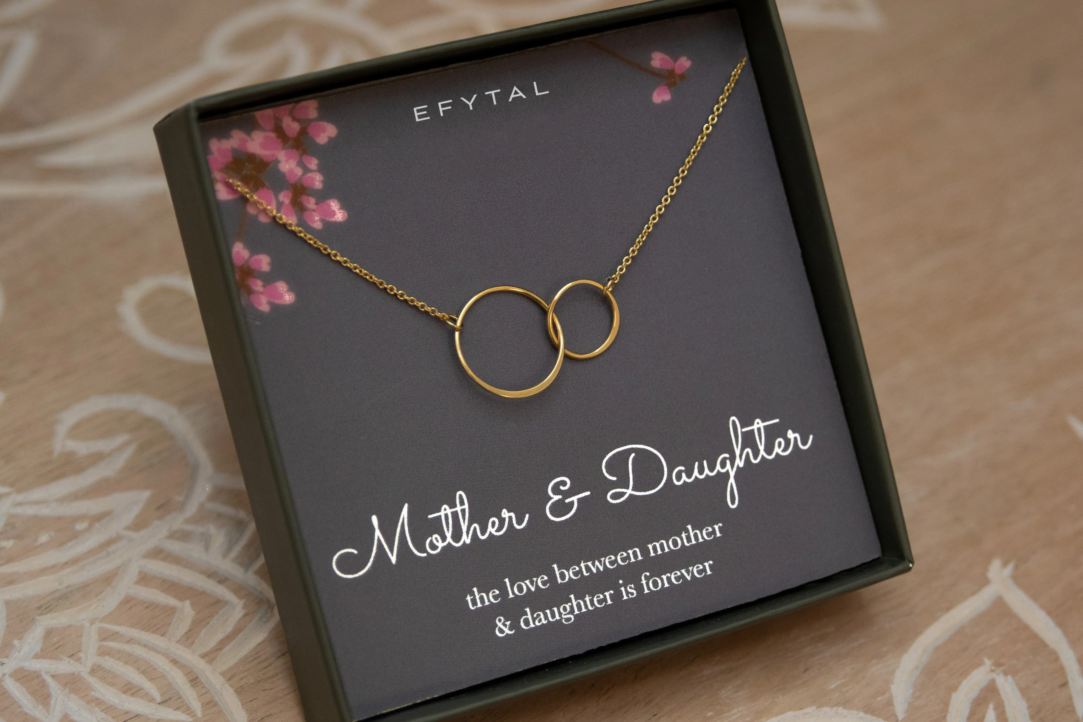 josie connected ring necklace, silver or gold • mother & daughter