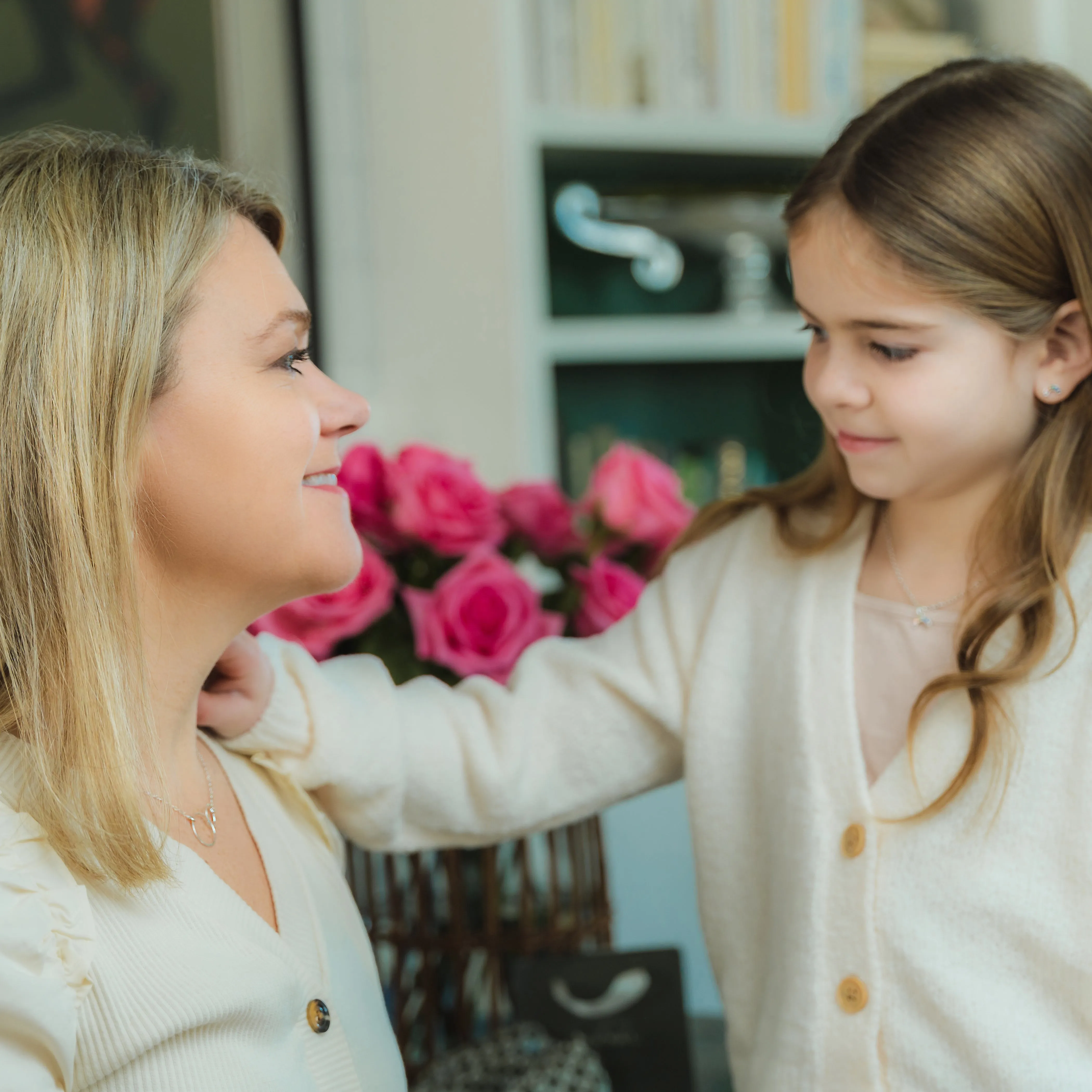 josie connected ring necklace, silver or gold • mother & daughter