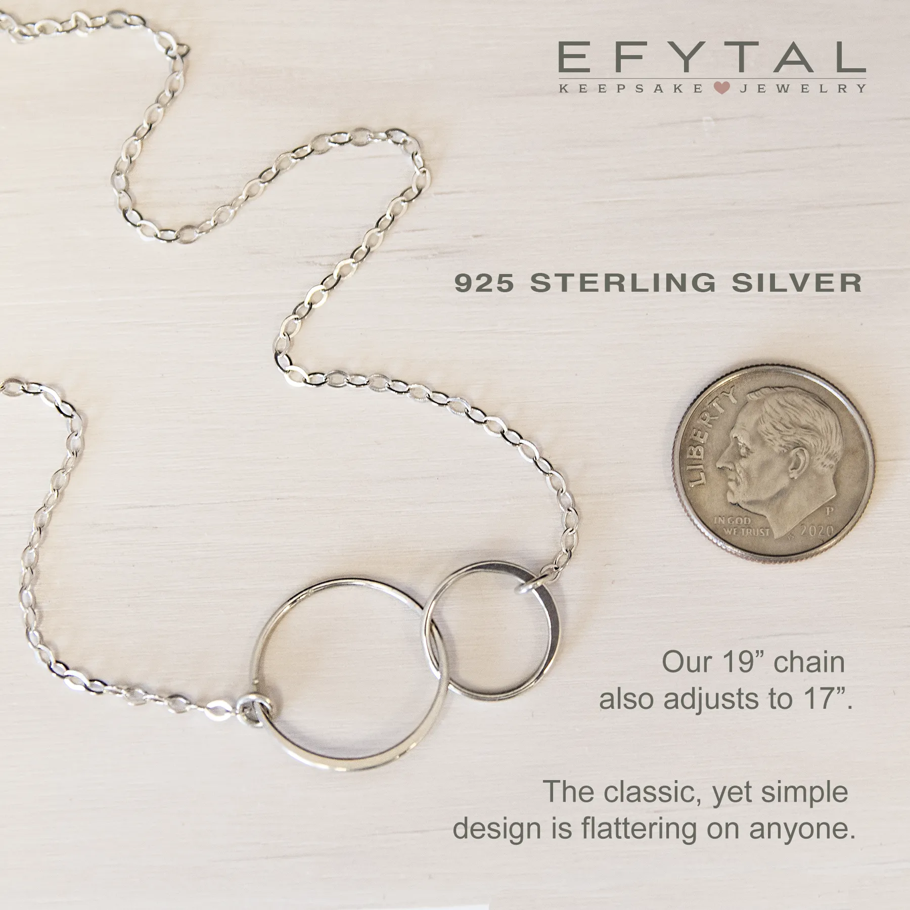 josie connected ring necklace, silver or gold • mother & daughter