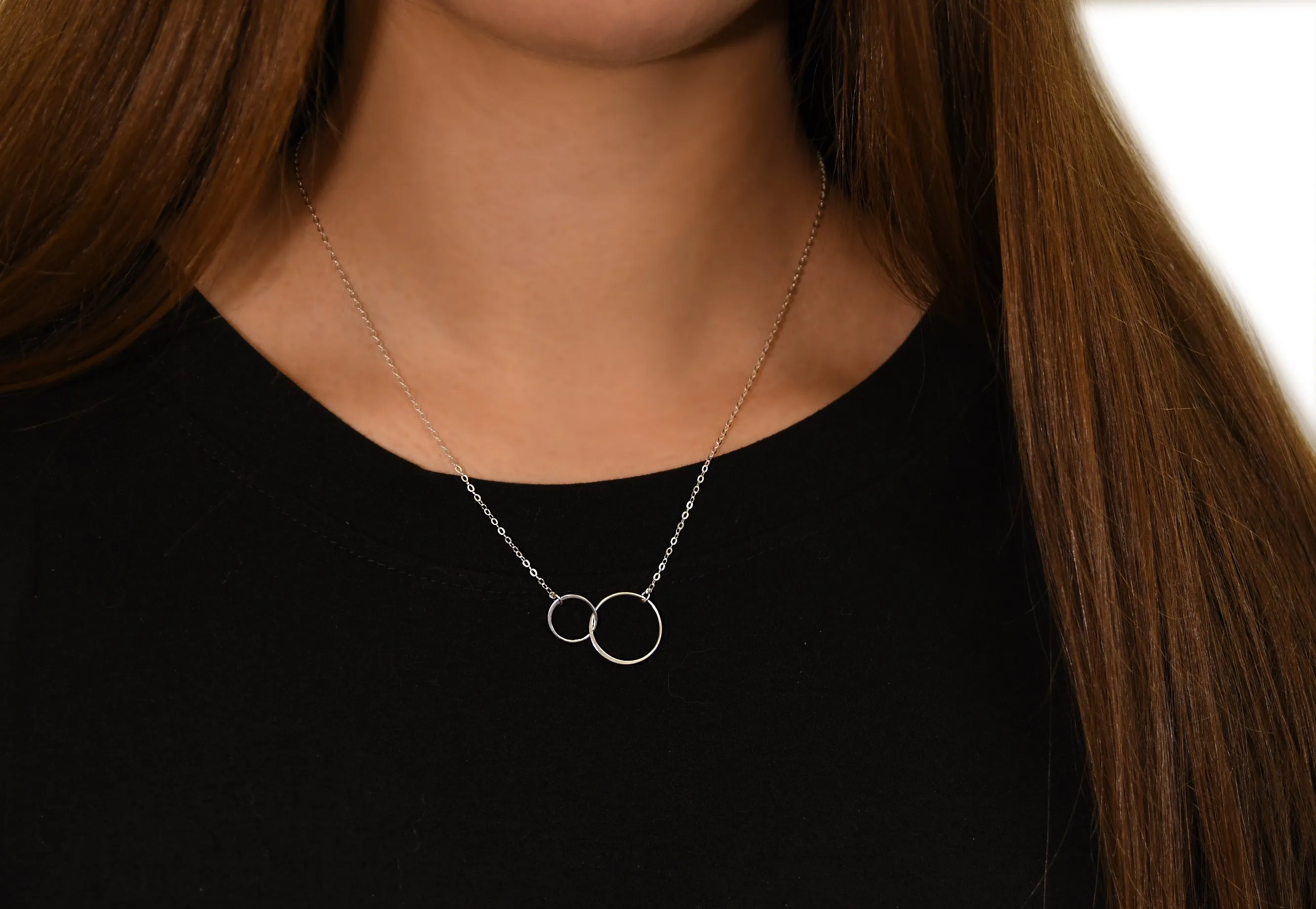 josie connected ring necklace, silver or gold • mother & daughter