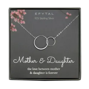 josie connected ring necklace, silver or gold • mother & daughter
