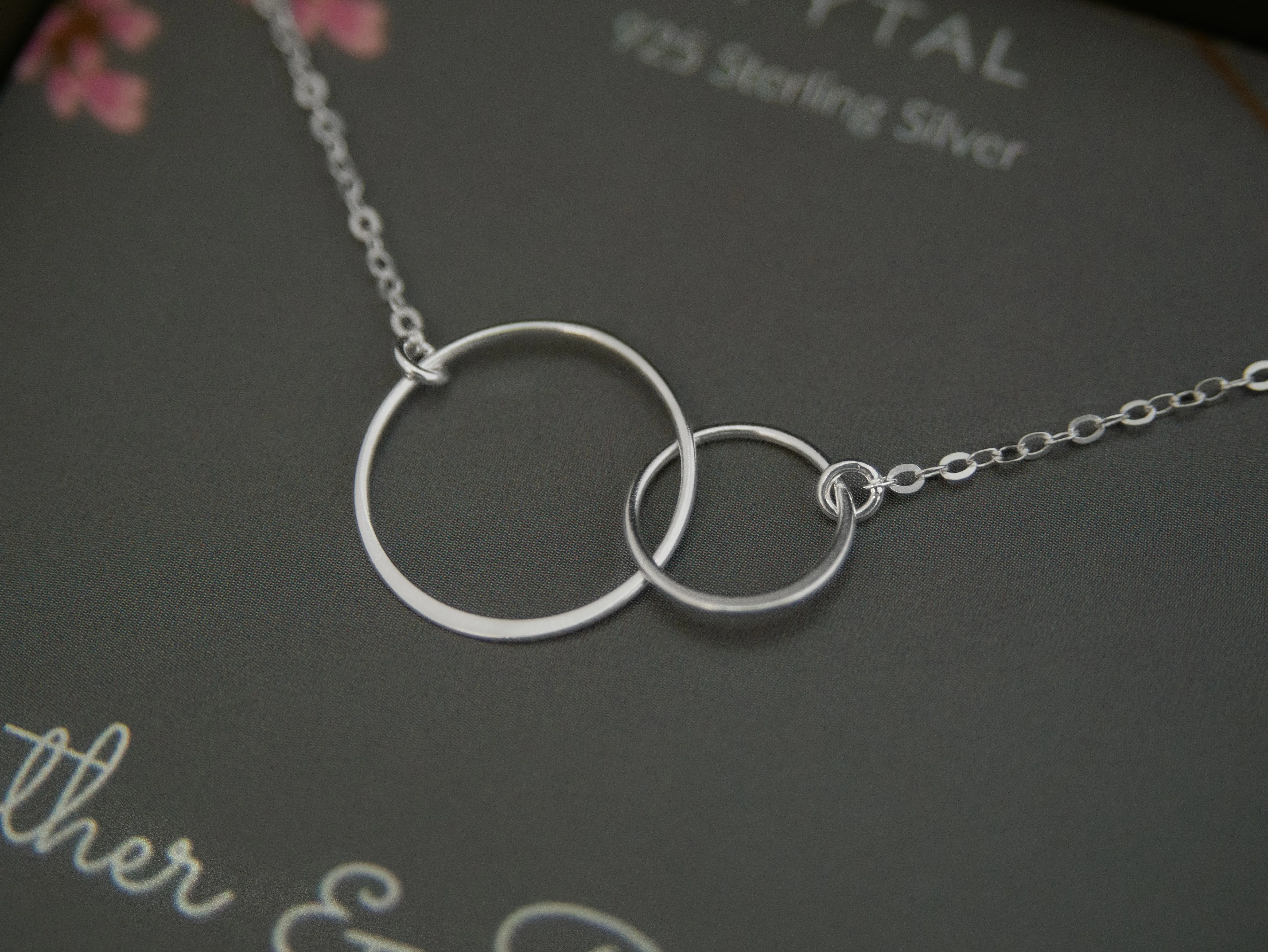 josie connected ring necklace, silver or gold • mother & daughter