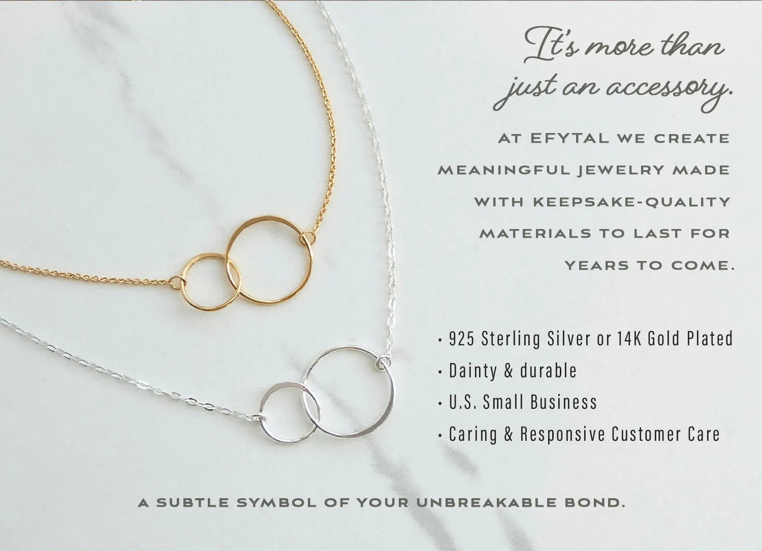 josie connected ring necklace, silver or gold • mother & daughter