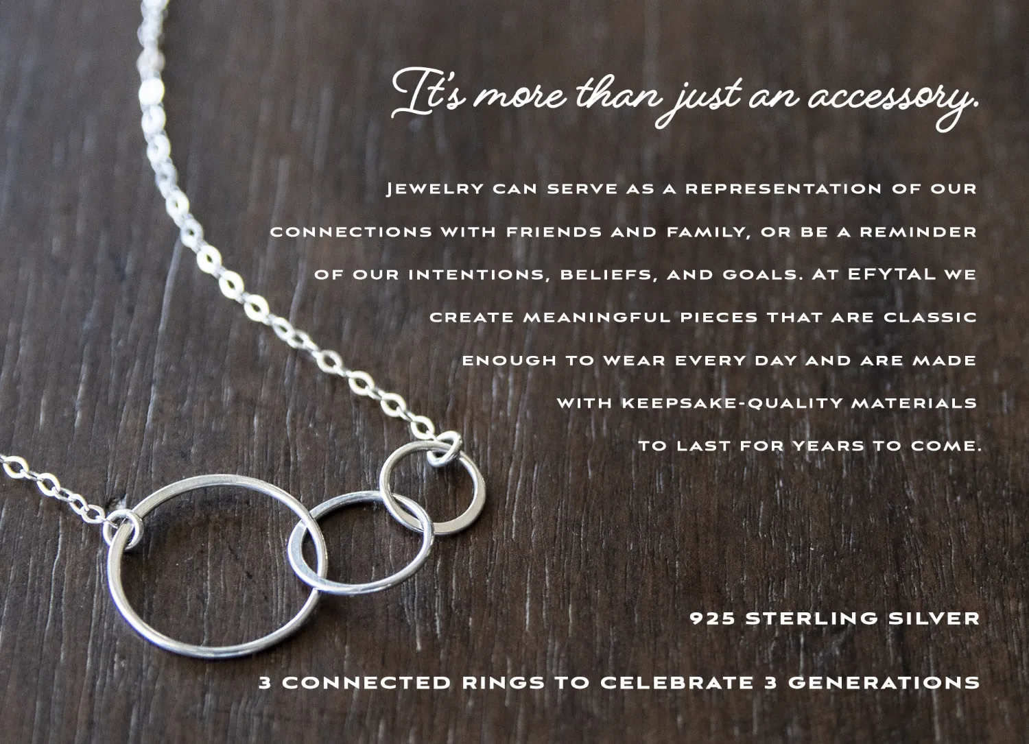 josie three ring necklace, silver • generations, grandchildren