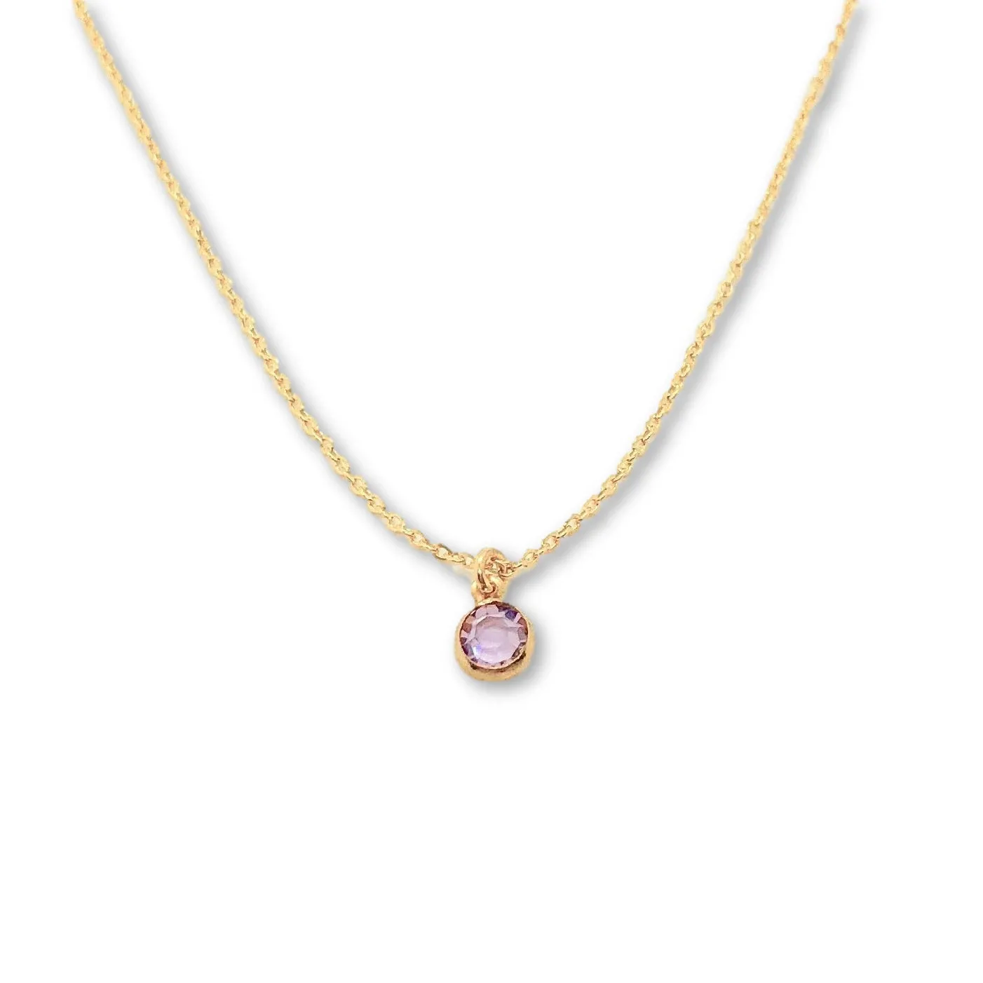June Alexandrite Crystal Birthstone 14K Gold Necklace