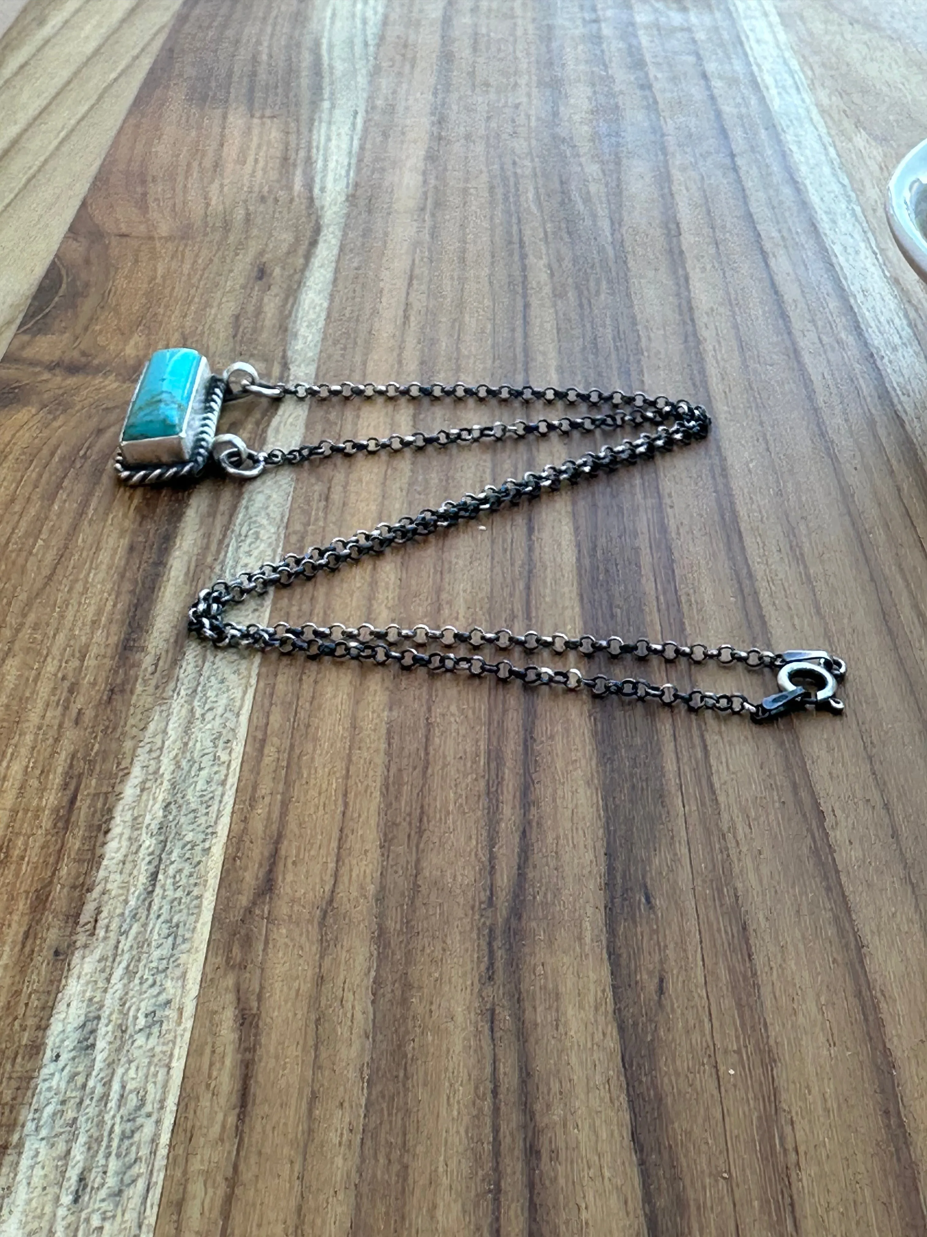 Kingman Turquoise Bar Necklace