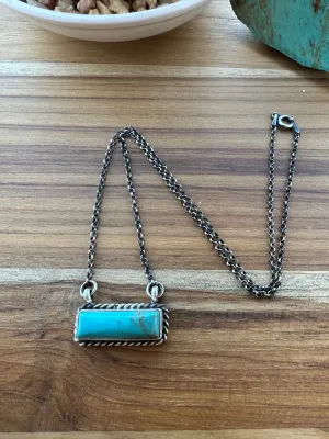 Kingman Turquoise Bar Necklace