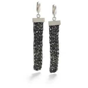 Knitted Oxidized Silver Earrings