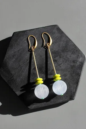 KYLE63 blue and chartreuse bauble geometric earrings
