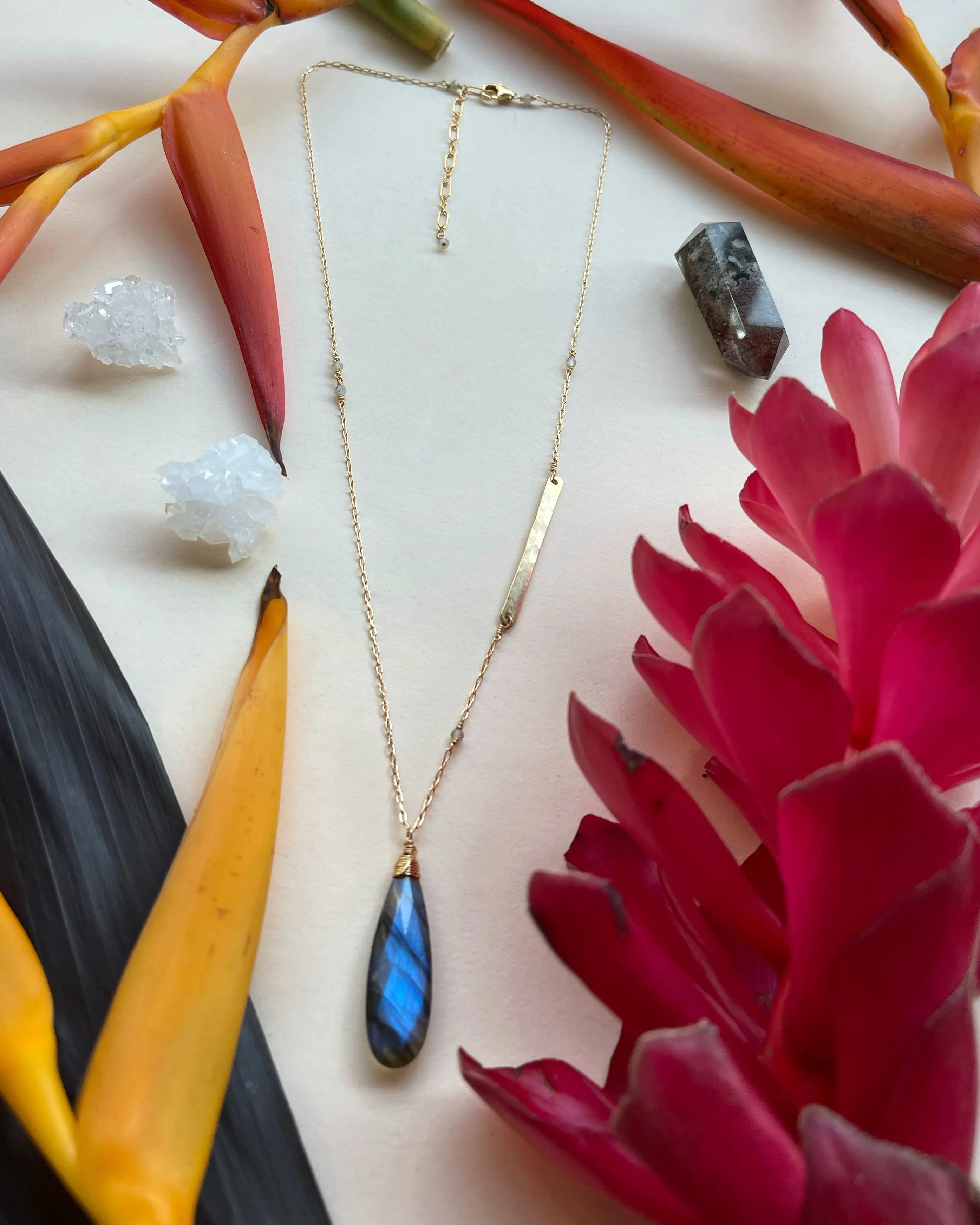 Labradorite Teardrop Necklace