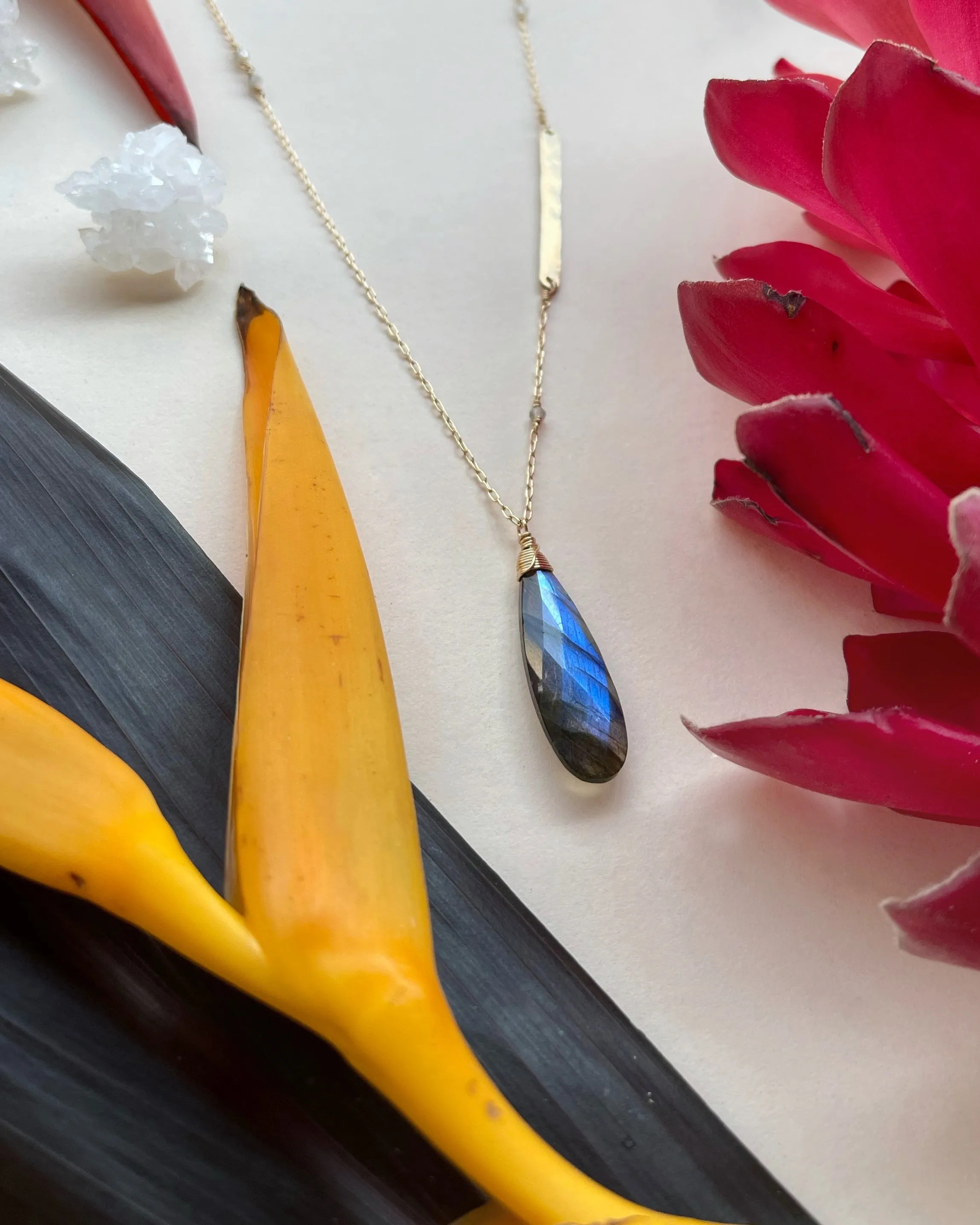Labradorite Teardrop Necklace