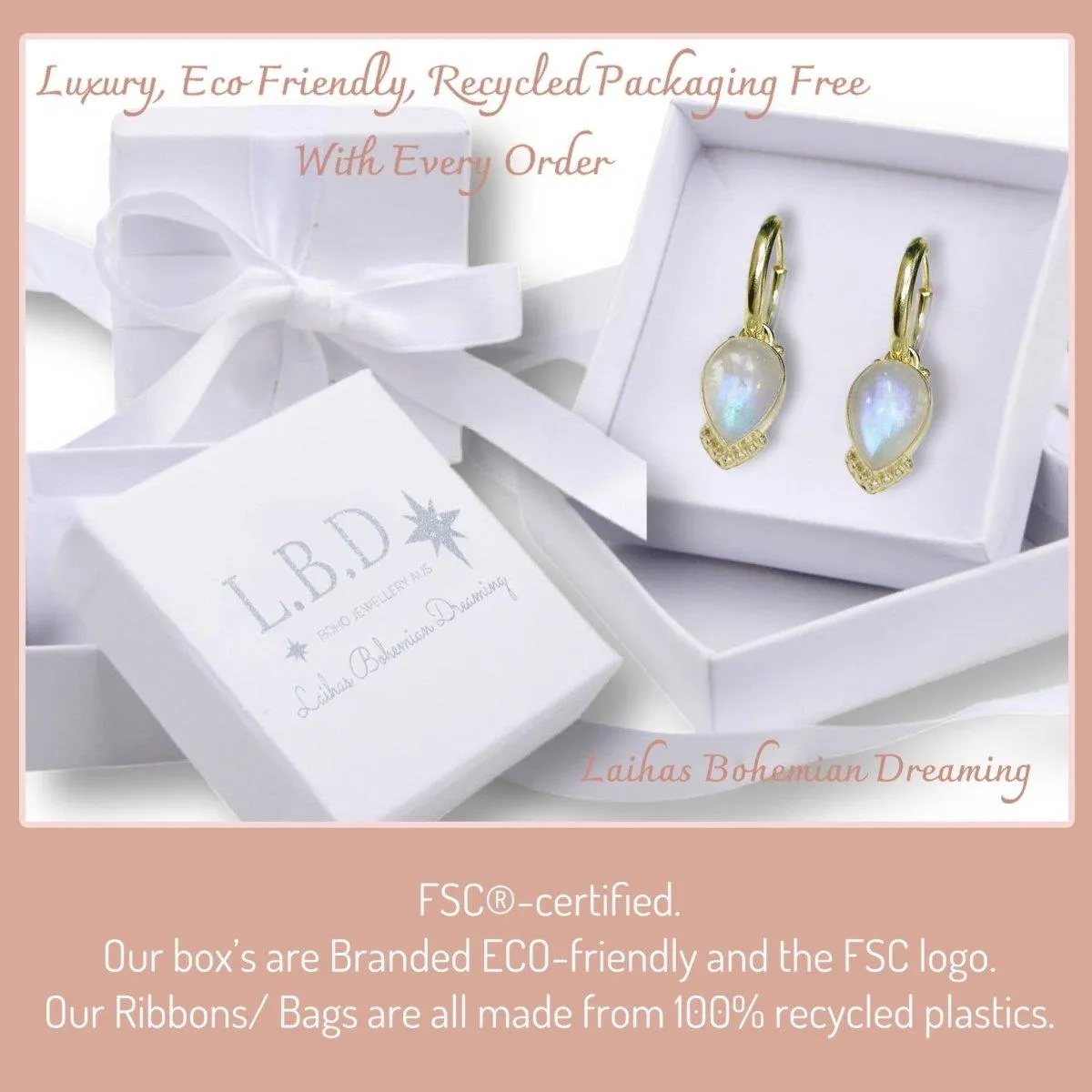 Laihas Boho Chic Lotus Flower Threader Earrings- Sterling Silver