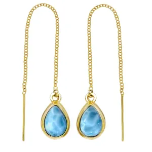 Laihas Classic Chic Gold Larimar Threader Earrings