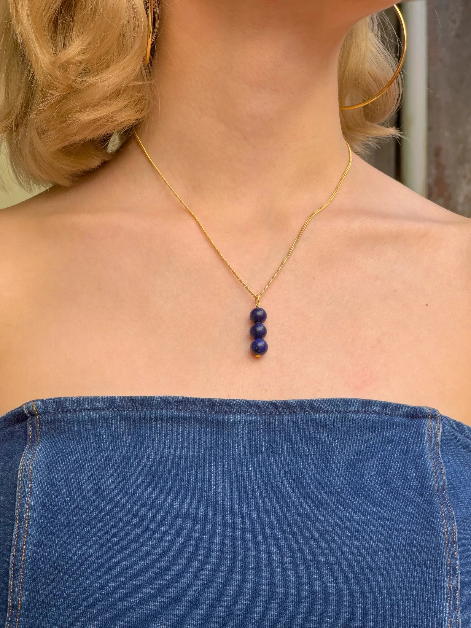 Lapis Lazuli Dangling Necklace