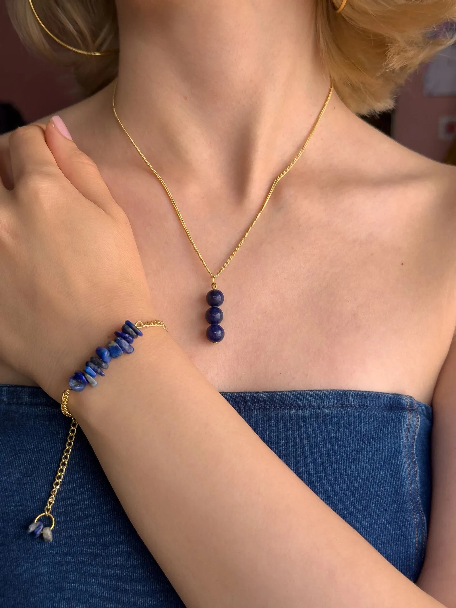 Lapis Lazuli Dangling Necklace