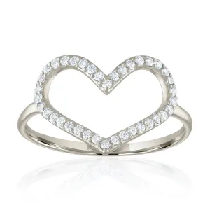 Large Open Heart Diamond Ring