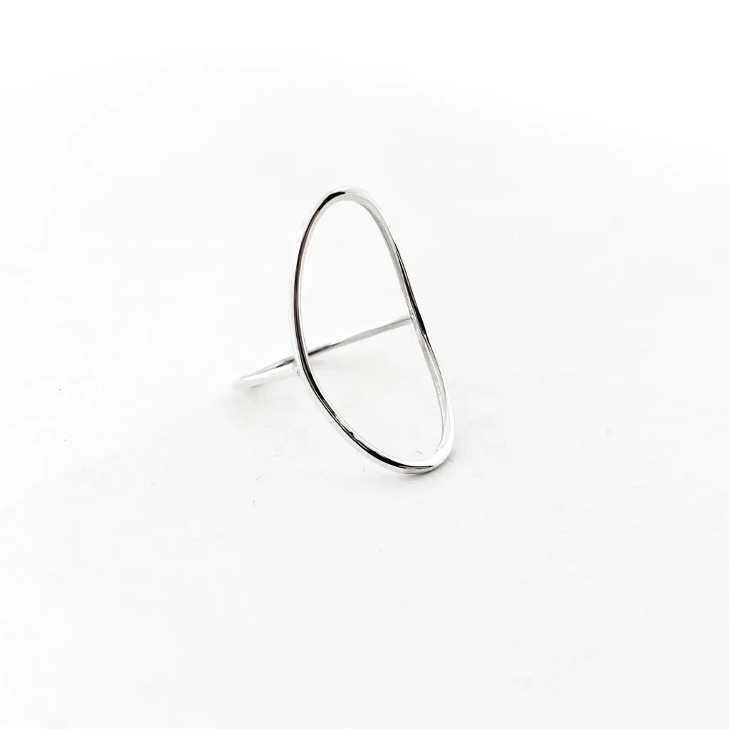 Large Open Oval Ring | Silver