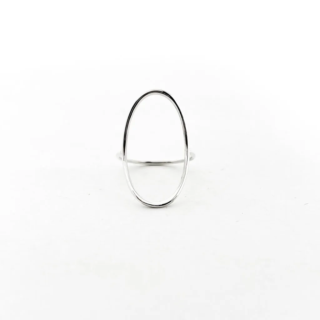Large Open Oval Ring | Silver