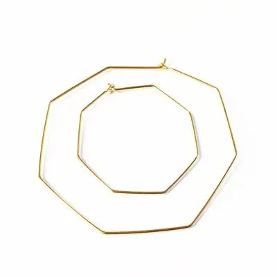 Large Sterling Silver Octagon Hoop Earrings