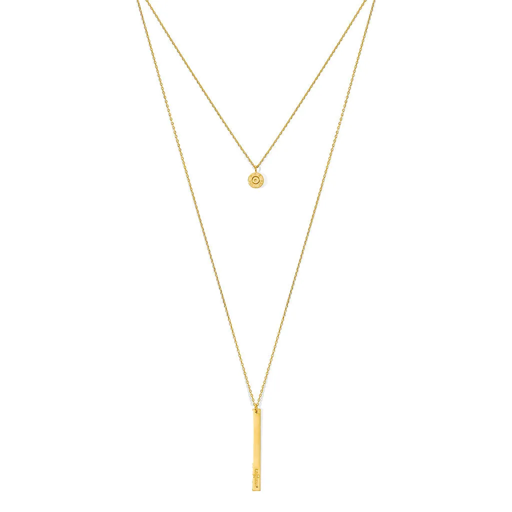Layered Bar Bullet Necklace