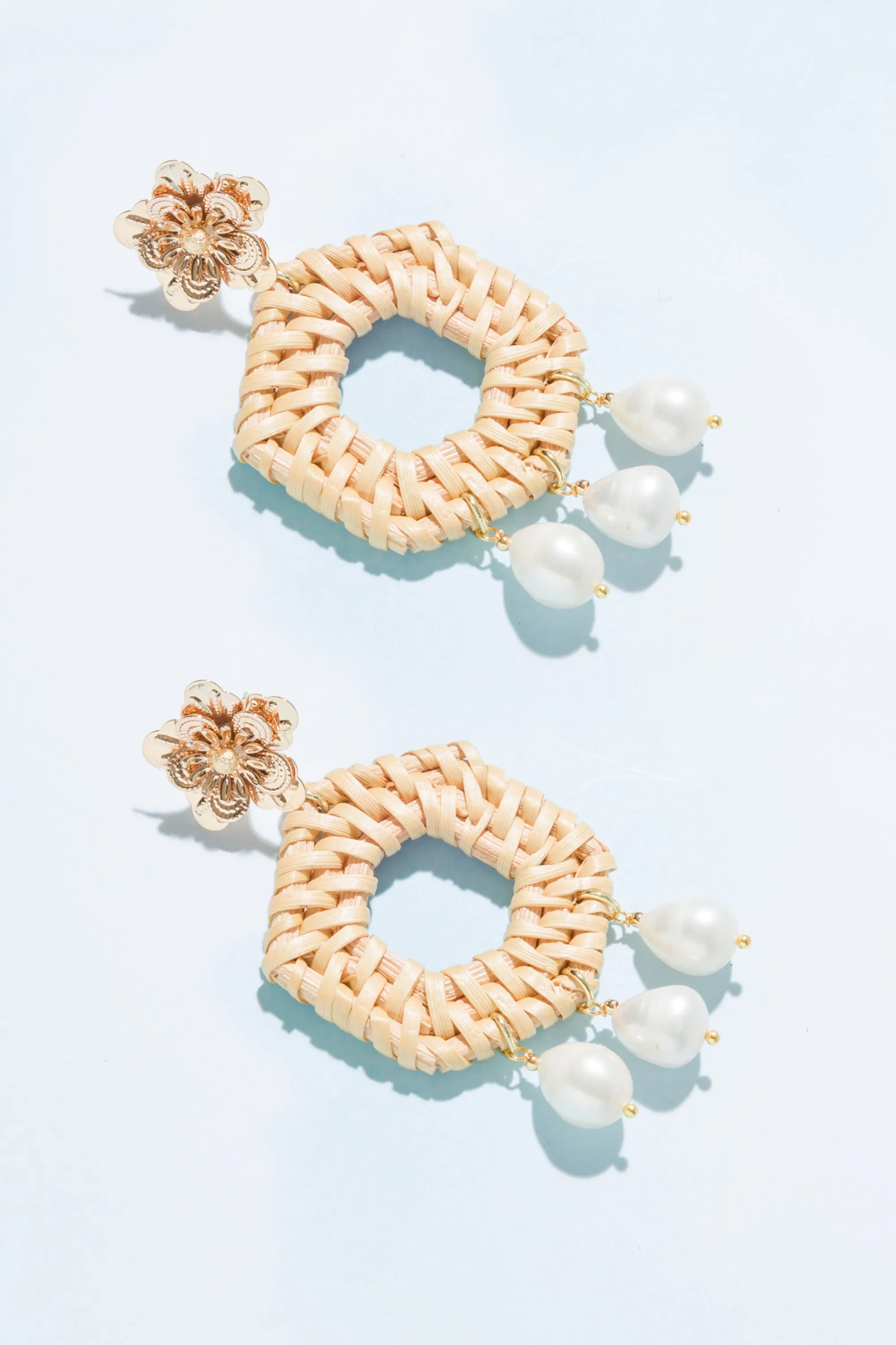 Leana Geo Rattan Drop Earrings