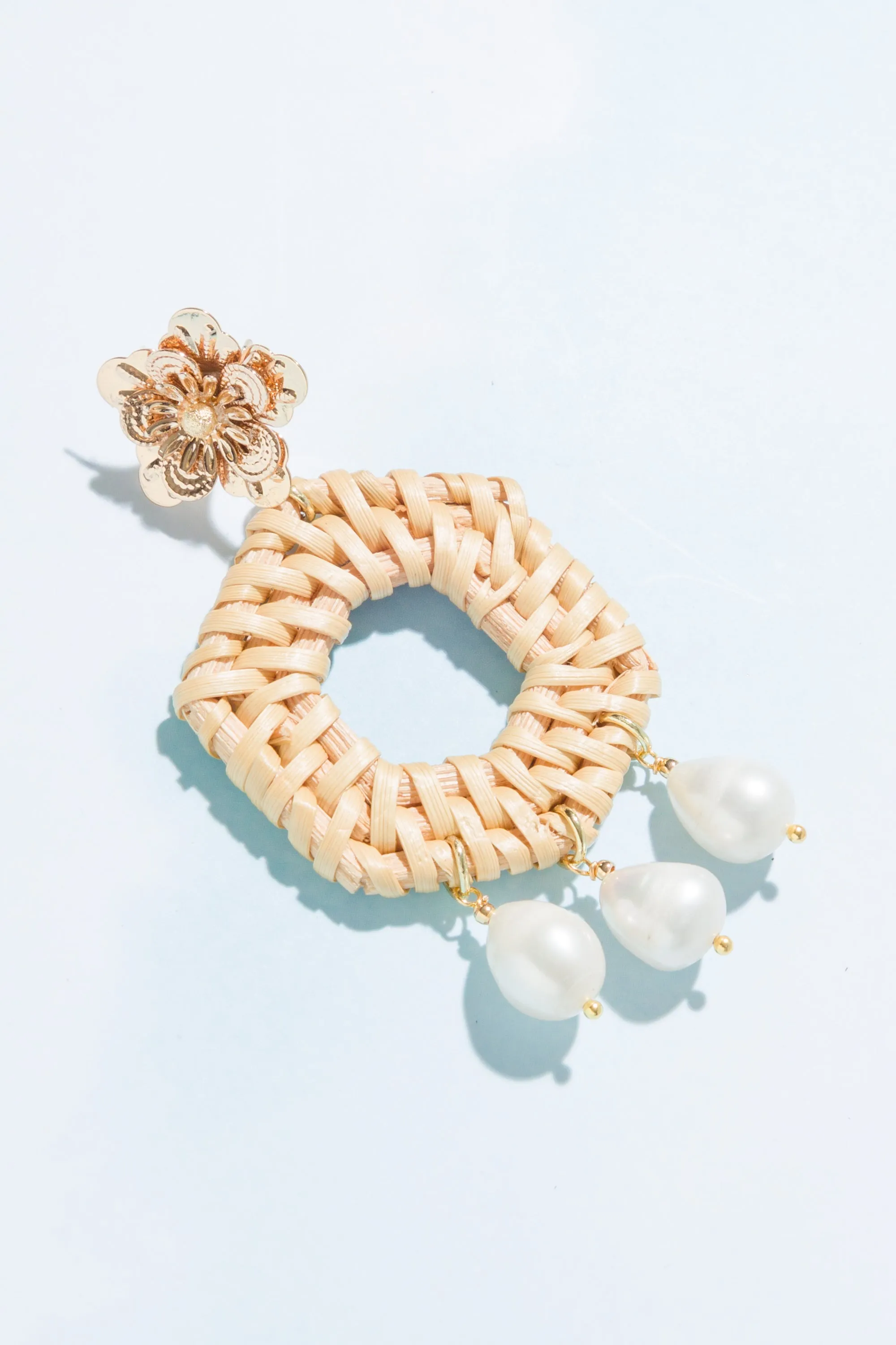 Leana Geo Rattan Drop Earrings