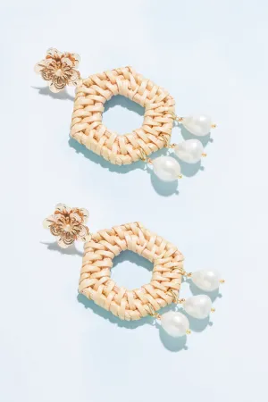 Leana Geo Rattan Drop Earrings