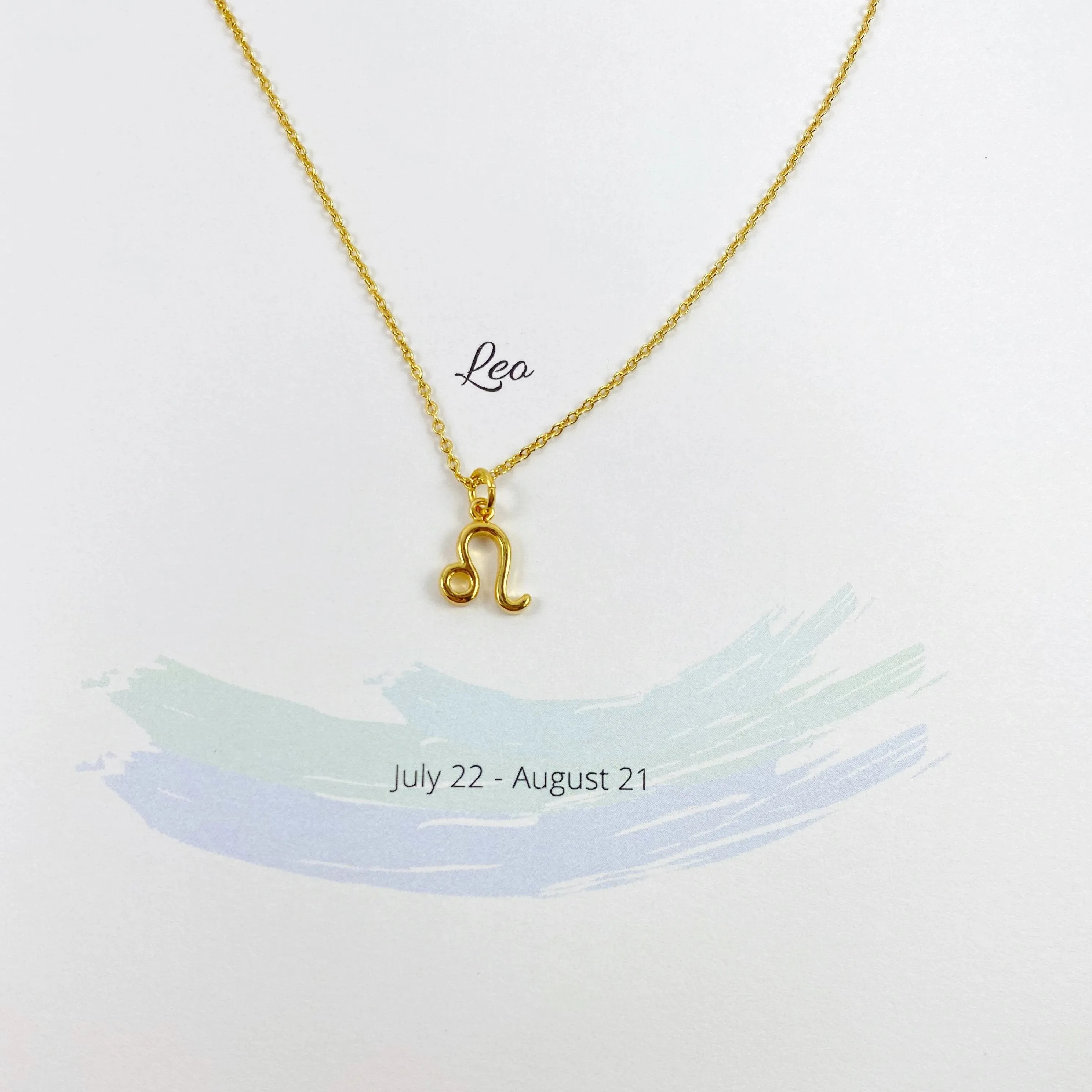Leo Zodiac Symbol 14K Gold Necklace