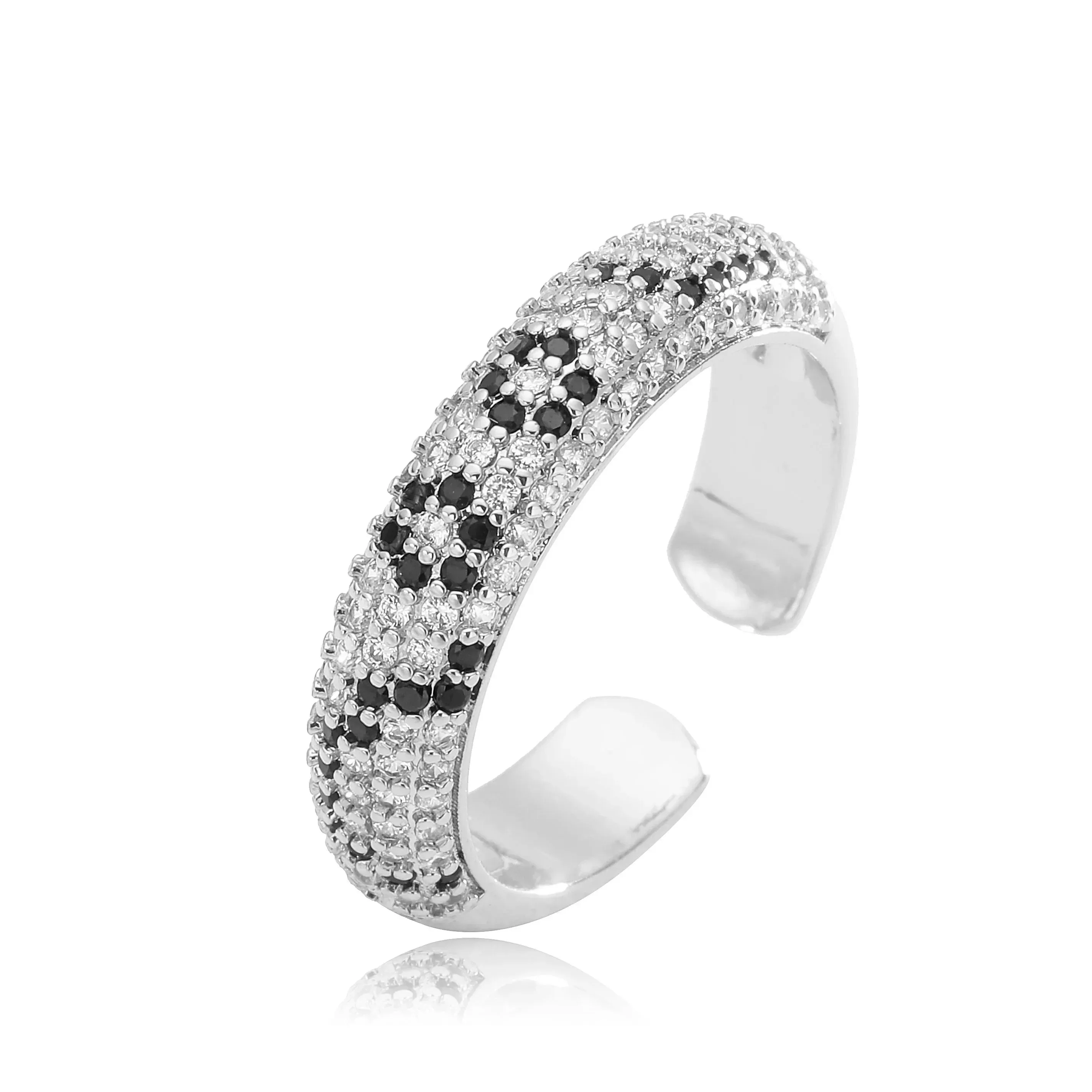 Leopard Print hoop Earrings rings necklace Fashion black white Cubic Zirconia women Geometric Jewelry set