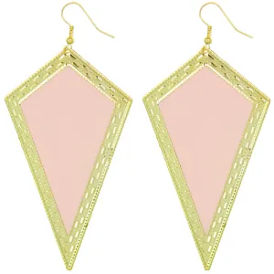 Light Pink Inverted Triangular Geometric Earrings