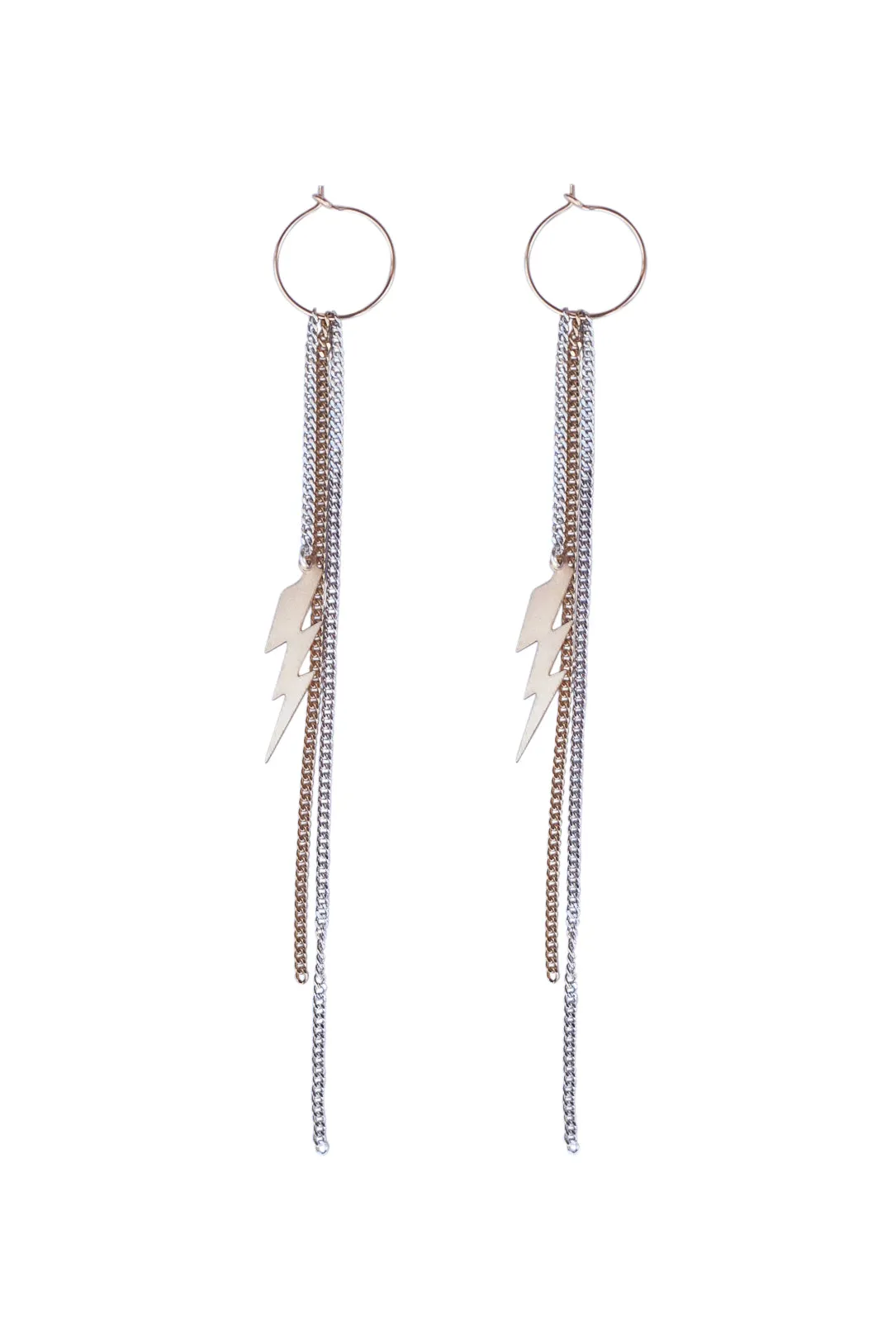 Lightning Chain Hoops- MORE metal options | SINGLE or PAIR
