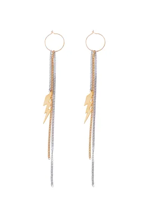 Lightning Chain Hoops- MORE metal options | SINGLE or PAIR