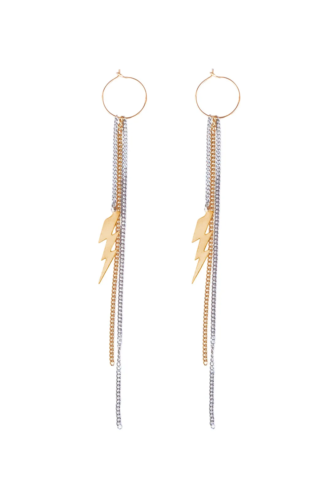 Lightning Chain Hoops- MORE metal options | SINGLE or PAIR