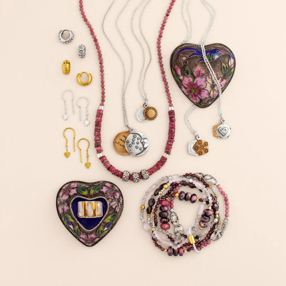 Little Piece of My Heart Threaders in Silver
