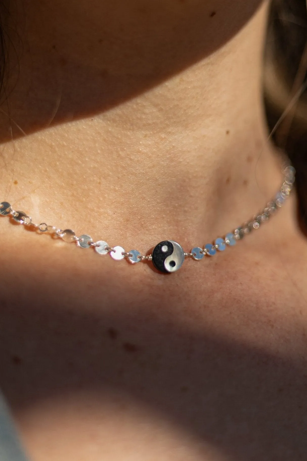 Living in Harmony Yin Yang Silver Necklace