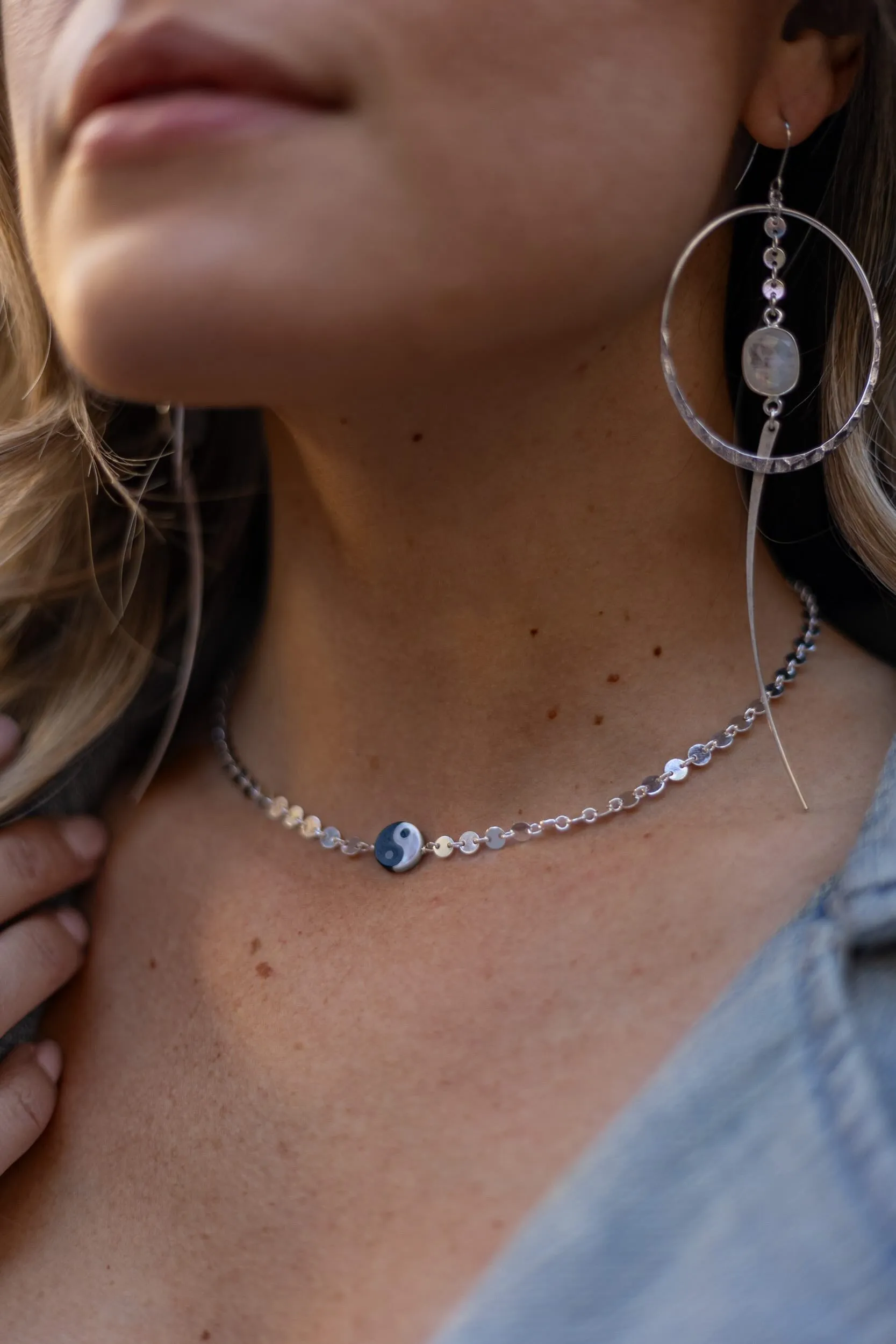 Living in Harmony Yin Yang Silver Necklace